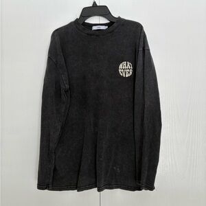 Adika 70’s Bleached Style Charcoal Long Sleeve Women’s Tee. Small